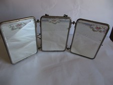ANTIKER KLAPPSPIEGEL um 1900 REISESPIEGEL BARBIER TRIFOLD SPIEGEL FRIS&Ouml;R