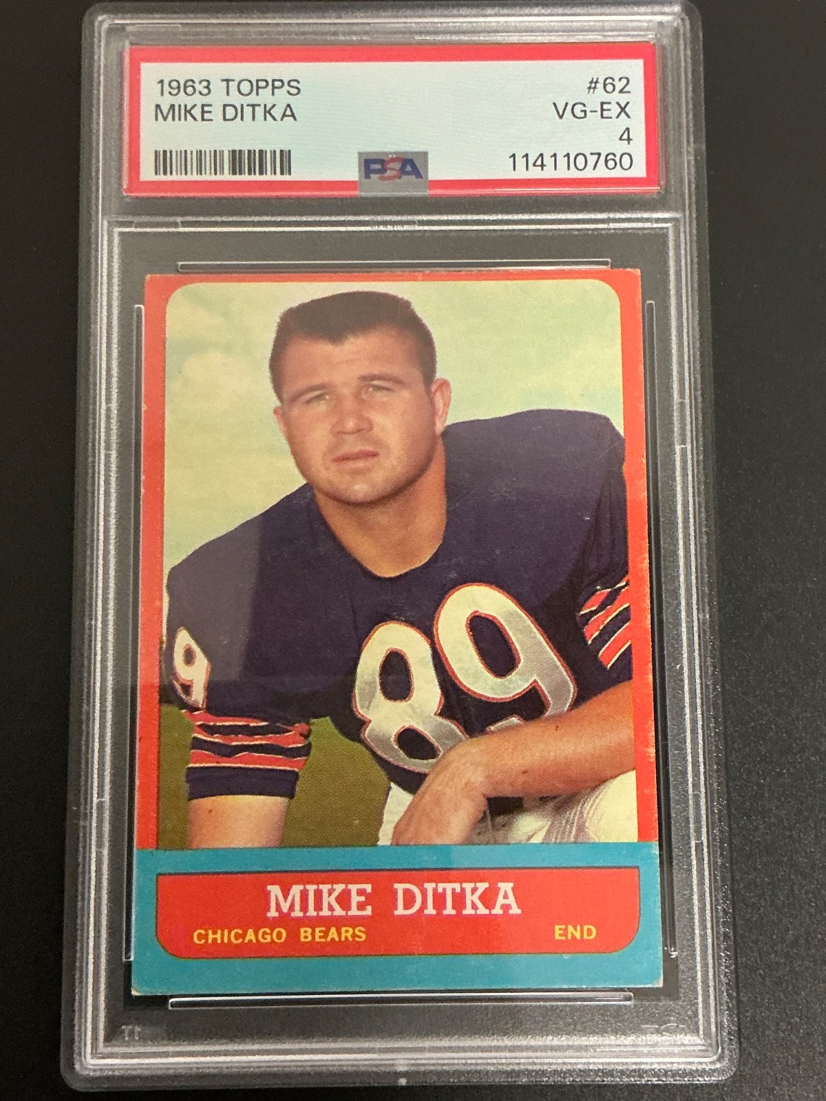 1963 Topps #62 Mike Ditka Chicago Bears PSA 4 VG-EX 760