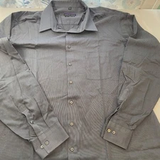 Geoffrey Beene 19 Tall 37/38 Gray Wrinkle Free Long Sleeve Button Down