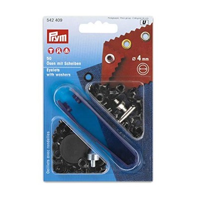 Prym Double Sided Eyelets 4mm Black Nickel 50 Sets