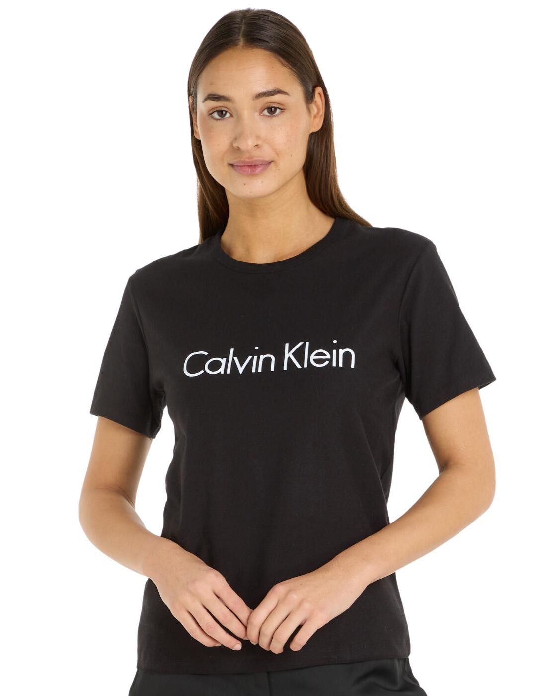 Calvin Klein Women's Logo Crew Neck T-Shirt in Black, 100% Cotton Short Sleeve Top, Size XS - Image 2