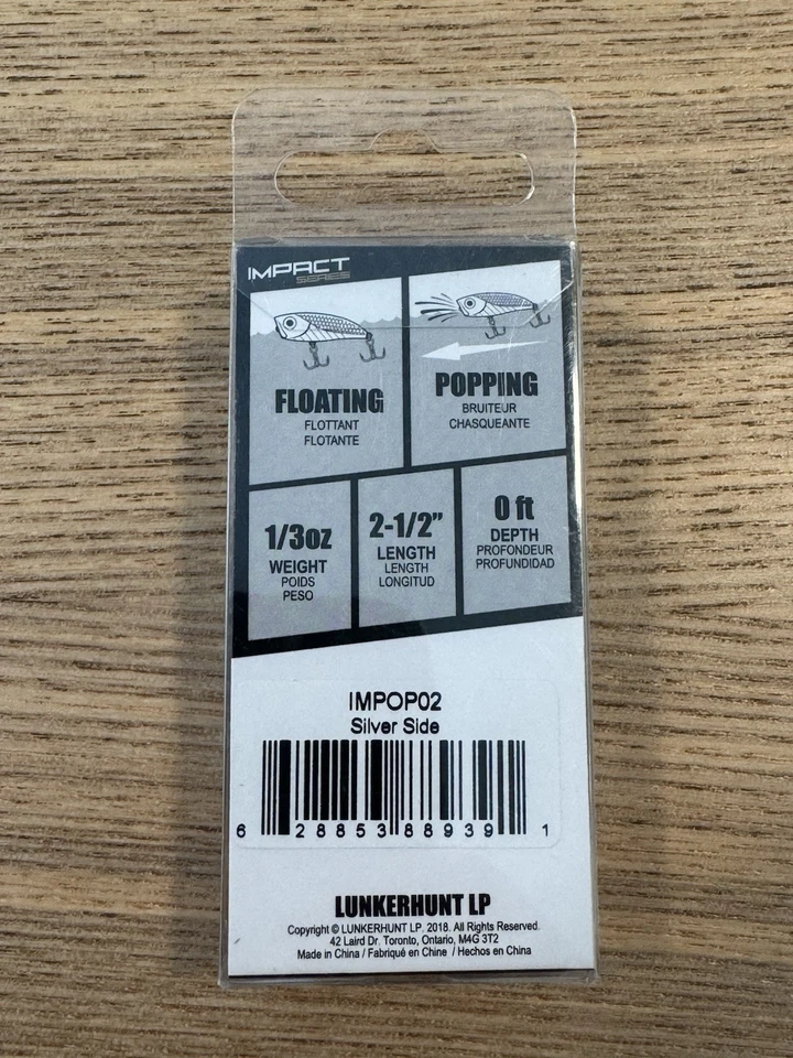 Señuelo Lunkerhunt Impact Crush Popper - 2,5" - 1/3 oz. - Lado plateado - IMPOP02 Foto 3 de 3