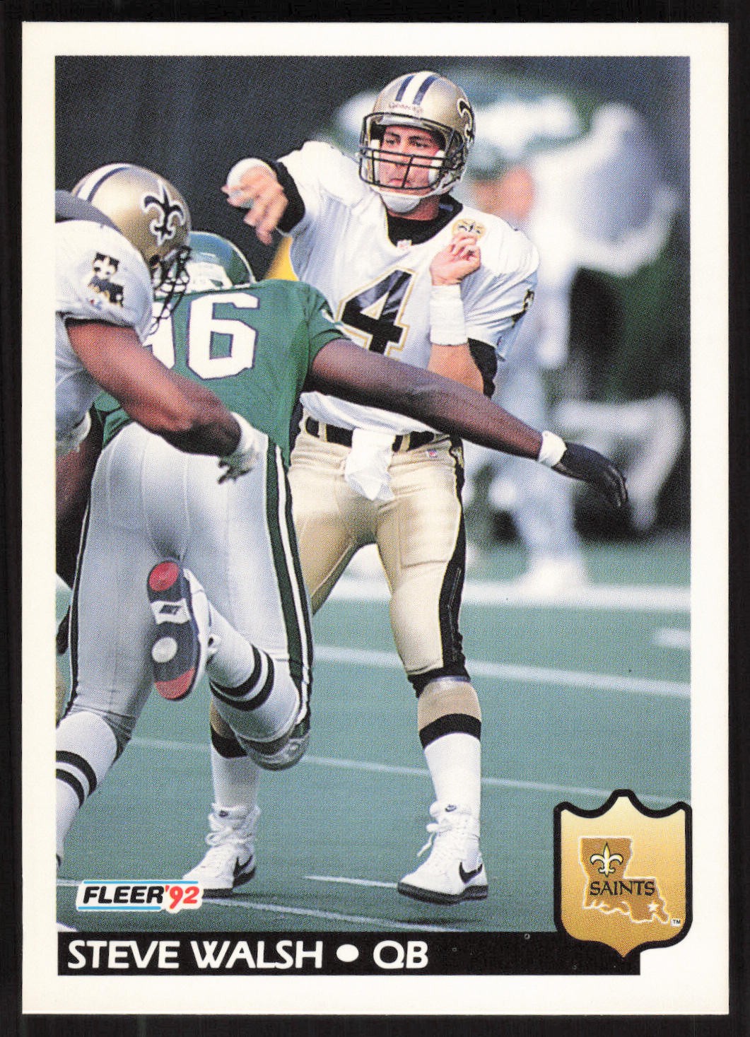 Steve Walsh, 1992 Fleer, #285, New Orleans Saints,