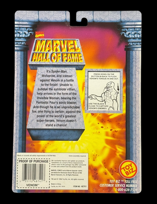 Marvel Hall of Fame: Venom Action Figure Toy Biz 1996 New on Card