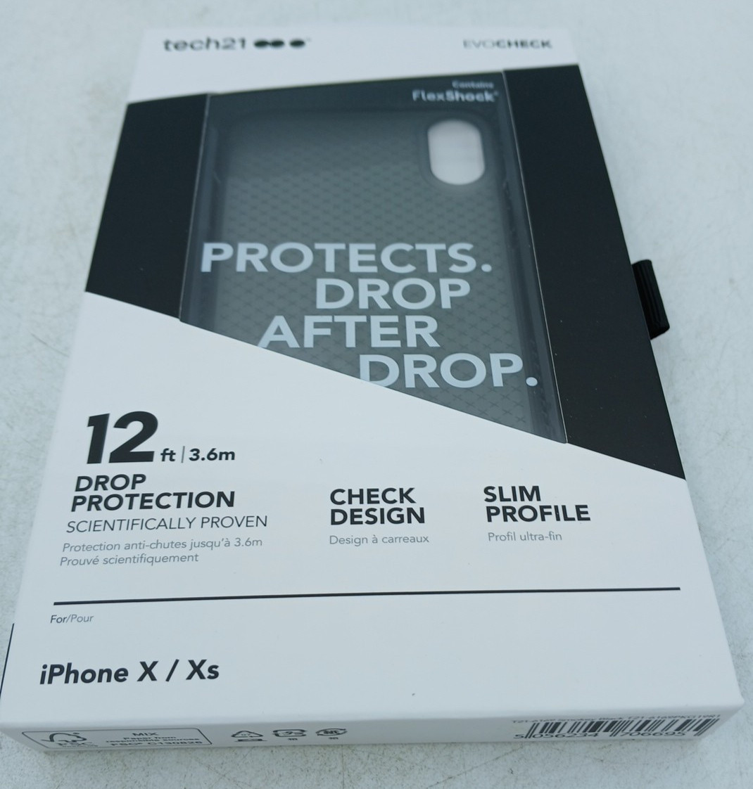 Tech21 Evocheck Flex Shock Case For iPhone  X/ Xs Black /Clear. PC551
