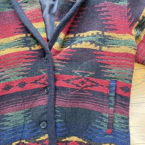 Vtg Woolrich Womens Wool Southwest Shawl Blanket Jacket Coat Sz Large USA - Picture 7 of 13