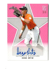 2020 DIEGO ORTIZ LEAF PERFECT GAME AUTO PINK PARALLEL ROOKIE #2/3 PROSPECT  MINT