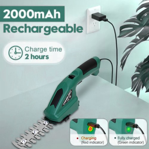 Garden Cordless Hedge Trimmer Handheld 7.2V 2 in 1 Mini Electric Grass Shears - Picture 3 of 14