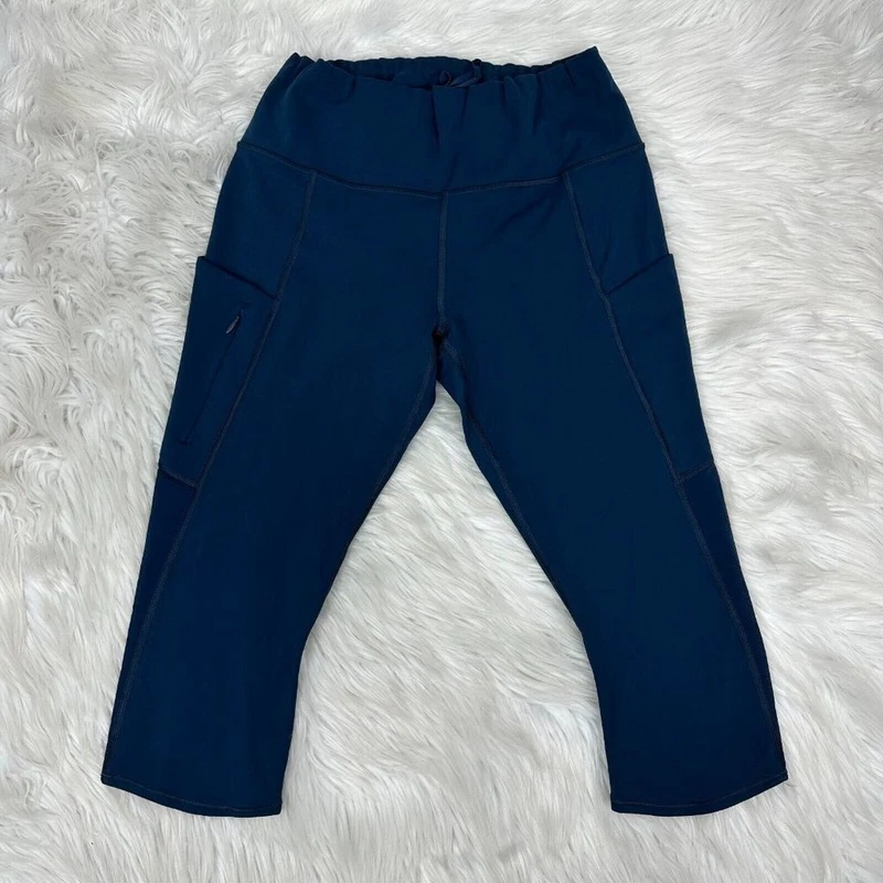 athleta drawstring athletic cell pocket capri leggings