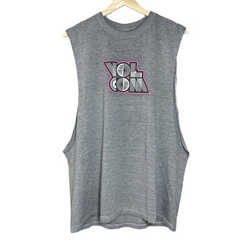 Vintage Y2K Volcom Cut Tank Top Tee Shirt Mens Large Grey Skater - Picture 1 of 10