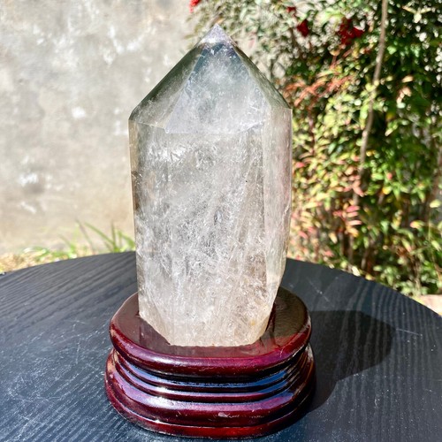 3.6LB Natural Garden Green Red Ghost Phantom Quartz Crystal Point Tower Obelisk - Picture 12 of 24