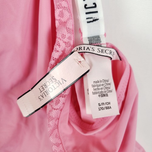 Body Victorias Secret T Back Teddy da donna piccolo cinturino ortografico rosa nuovo con etichette - Foto 10 di 13