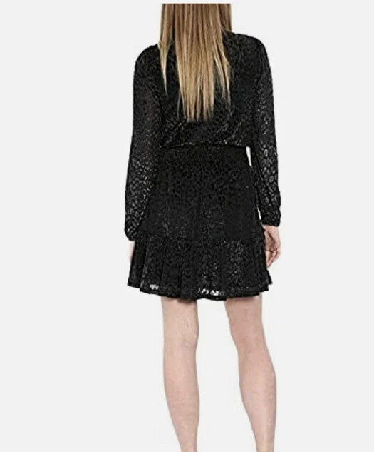 Abito Michael Kors stampa animalier fumè nero canna di fucile