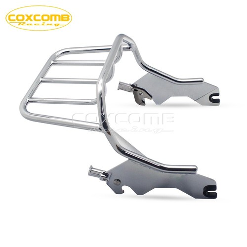 Chrome Rear Sissy Bar Luggage Rack Two-up For Harley Sport Glide FLSB Low Rider - Picture 9 of 12