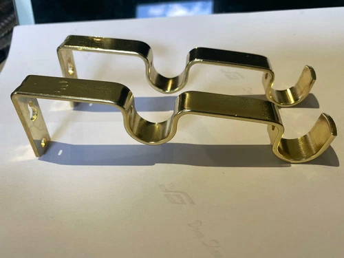 Curtain Pole Bracket Double Rod Wall Bracket Holder Heavy Duty Metal (2 pieces)  - Picture 16 of 18