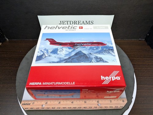 1/200 HELVETIC AIRWAYS FOKKER 100 / F-28-0100 2004 COLORES HB-JVC HERPA - Imagen 2 de 9