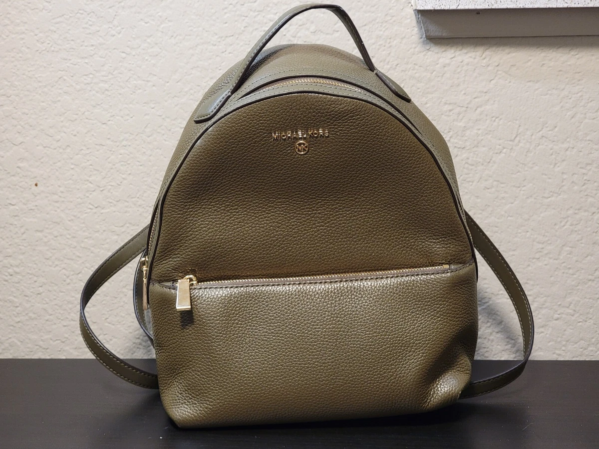 Michael Kors Sage Green Backpack with Gold Accents Michael Kors Green Polyester Backpack main image 2