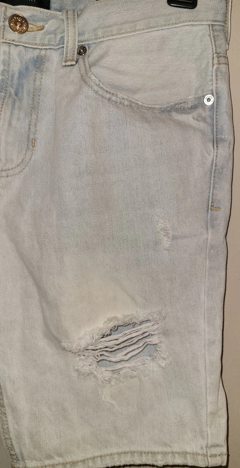 Mens Pacsun Jean Shorts Size 31W Light Blue Denim Distressed Slim Bermuda  - Image 3 of 4