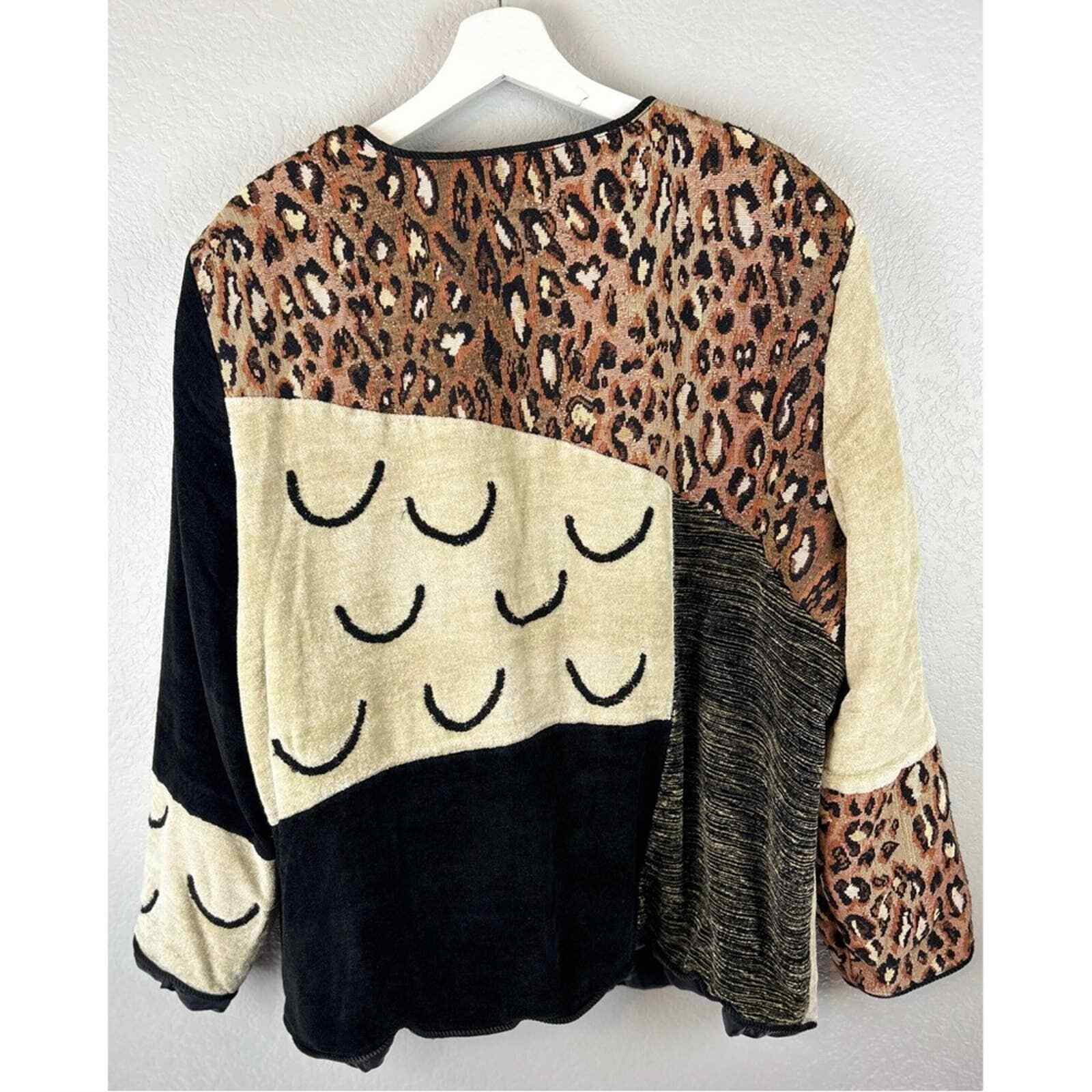 Indigo Moon Jacket Patchwork Wild Animal Print Pa… - image 7