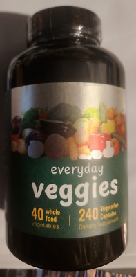 Everyday Nature Vegetables 1000mg   240 Caps 40 Whole Fruits Non GMO/Vegan