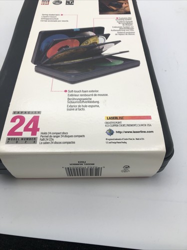 Vintage Laserline Flip Disc 24 Capacity Carry Case New Model FD24 CD Game Discs - Picture 5 of 6