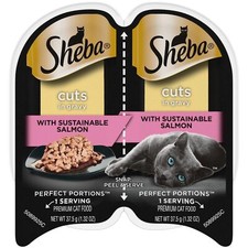 Sheba Perfect Portions Wet Cat Food Salmon Cuts in Gravy 24 Pack 2.6 oz Trays 10.07 per gallon