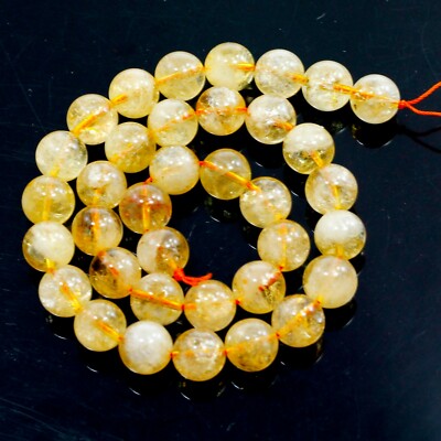 Gemstone Natural Citrine Round Beads Golden Smooth Loose Beads 15'' 4 6 8 10 12mm