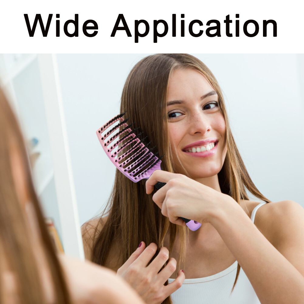 Soft ABS Long Thick Curly Damp Hair With Handle Anti Frezz Boar Bristle