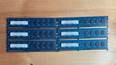 Hynix (HMT112U6BFR8C-G7) 1GB 1RX8 PC3-8500U Memory - LOT OF 6
