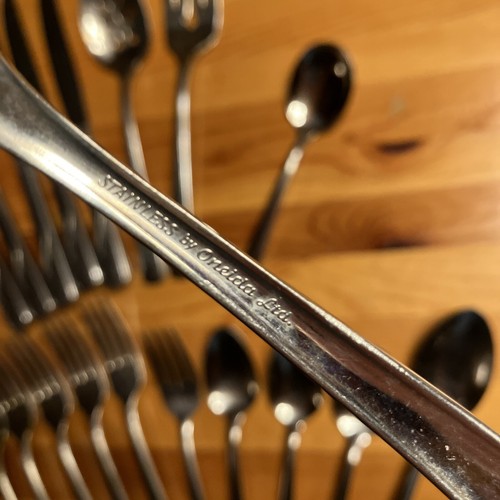 Set of 19 Oneida OCEANIC Stainless Glossy Flatware with Serving Ladle Fork Spoon - Picture 9 of 9