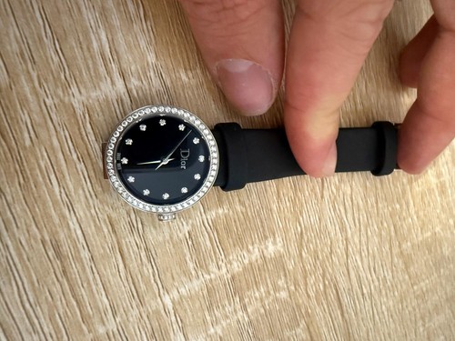 Pre-Owned Dior La D De 25mm Diamond Bezel Quartz Ladies Watch CD047111A004