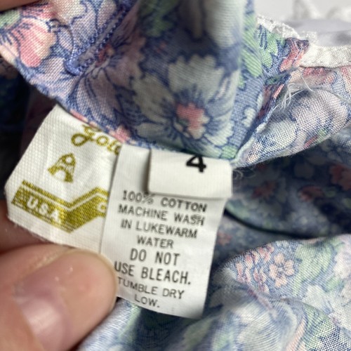 Vtg Gold Bell ruffle Full Circle Skirt pink Floral Pinafore Crinoline Tulle 4 - Picture 6 of 7