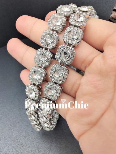 Iced Baguette Cluster Tennis Kette Halskette vergoldet CZ Herren HipHop Modeschmuck - Bild 3 von 20