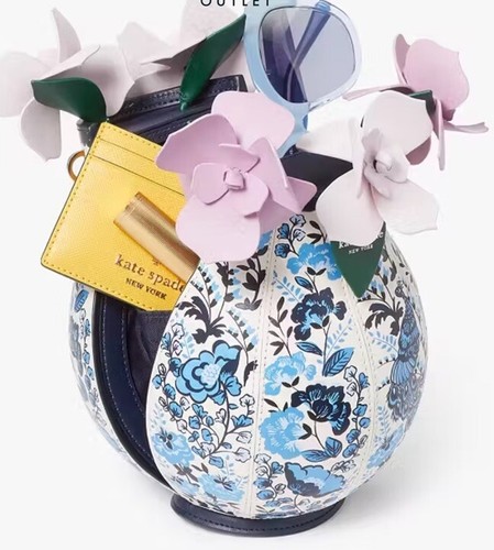 NWT Kate Spade Perfect Plume Vase Crossbody Blue Multi - Picture 7 of 9