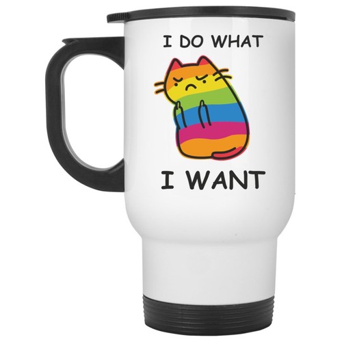 Regenbogen Katze Tasse I Do What I Want Kaffeetassen Katzenliebhaber Stolz Geschenk Flagge - Bild 3 von 7