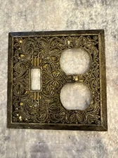 VintageAmerican Tack Hardware Outlet & Light Switch Plate Cover Gold Brass