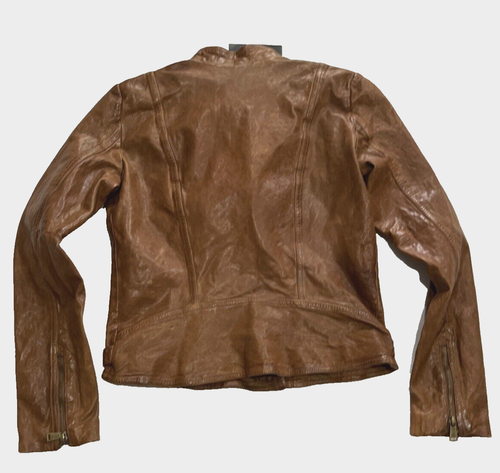 Ralph Lauren Damen braune Trommelleder Motorradjacke - Größe 4 - Einzelhandel $ 495 - Bild 10 von 11