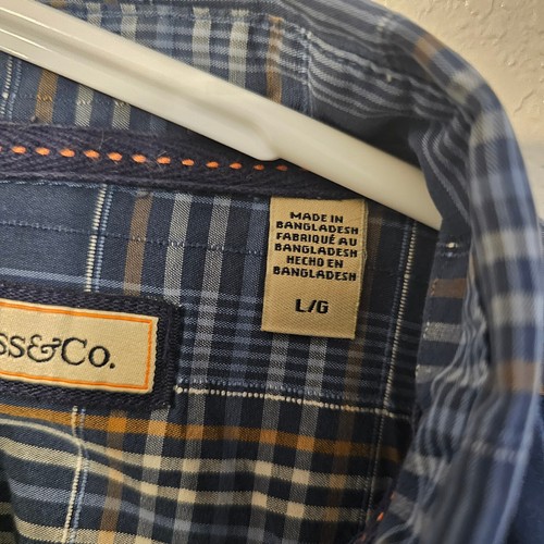 G.H. Bass & Co. Long Sleeve Button Down Blue Plaid L/G - Picture 3 of 8
