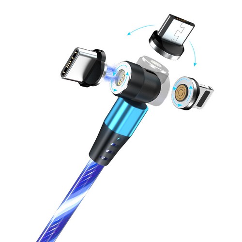 540° magnético 3A cable de datos de carga rápida luz LED para iPhone Micro USB Tipo-C - Imagen 28 de 43