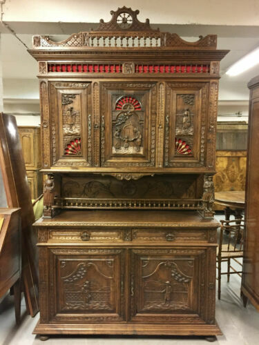 Meuble Buffet En Bois Laqué Et Laiton – Années 1950, Design XXème, Couleur Bordeaux, 130x50x100 Cm