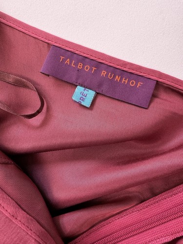 Talbot Runhof Hand Made Silk Long Burgundy Train Рleated Skirt (All About Eve) - Picture 2 of 10