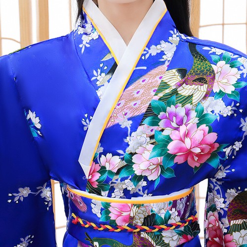 Japanese Girls Kimono Robe Chinese Silk Satin Bathrobe Sleep Robes Plus Size - Picture 5 of 10