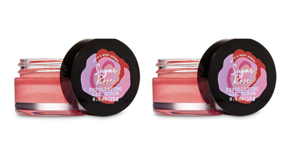 Bath & Body Works Sugar Rose Exfoliating Lip Scrub 0.5 oz Twin Pack