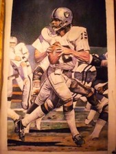 Commission Las Vegas Raiders Ken Stabler Jim Plunkett painting not photo jersey