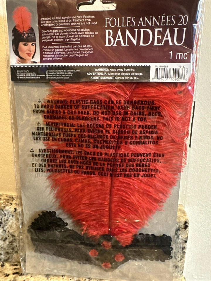 Diadema con pluma Gatsby Girl Roaring años 20 diadema aleta Foto 4 de 4