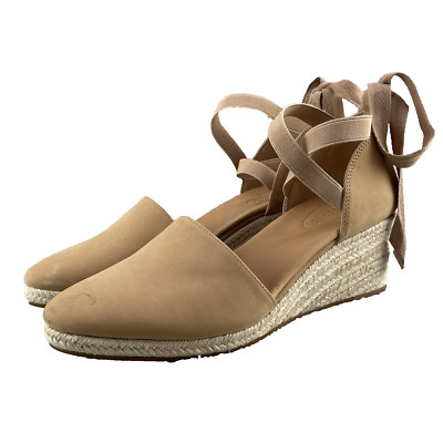 Corso Como Wedge Espadrille Sandal Heel Women 9.5 M Lace Up Classic Beach Summer