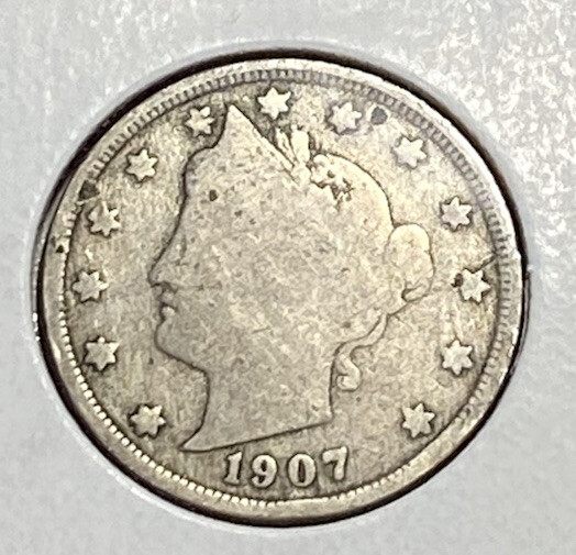 ^ 1907 Liberty "V" Nickel     ^^ GOOD ^^     119  YRS OLD     4275