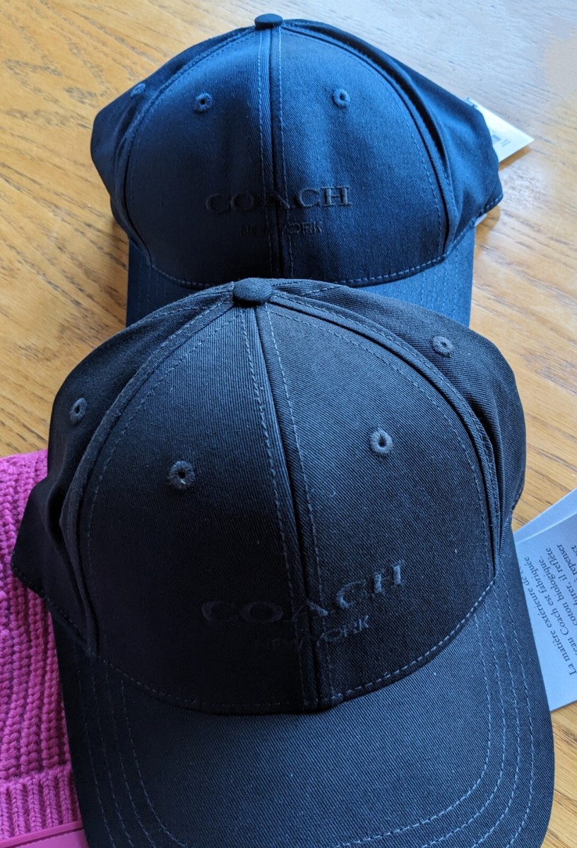 Coach Embroidered Baseball Hat Cap in Black Size M/L New