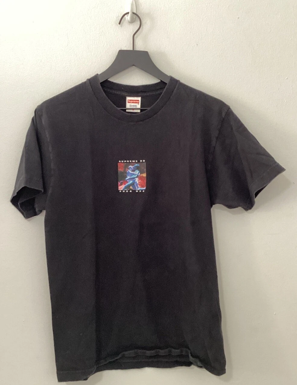 Tee shirt graphique Supreme or F**k Off noir moyen 100 % authentique SS17 porté