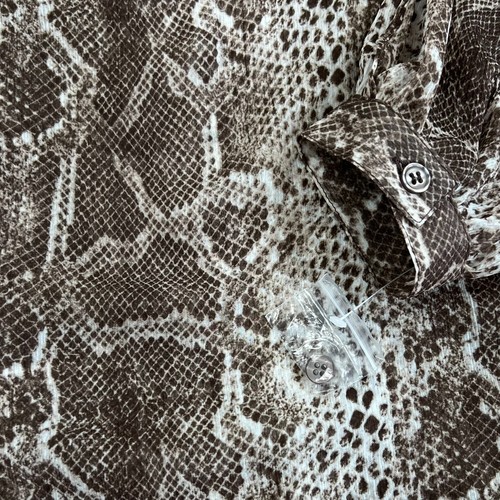 INC INTERNATIONAL CONCEPTS Brown Snake-Print Sheer V-Neck Blouse Womens S - Picture 13 of 17